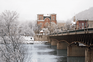 Alexa Studios - Owego, NY downtown bridge in Winter